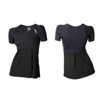 Женская компрессионная двухслойная футболка с коротким рукавом 2XU WA3017a (чёрный / чёрный)