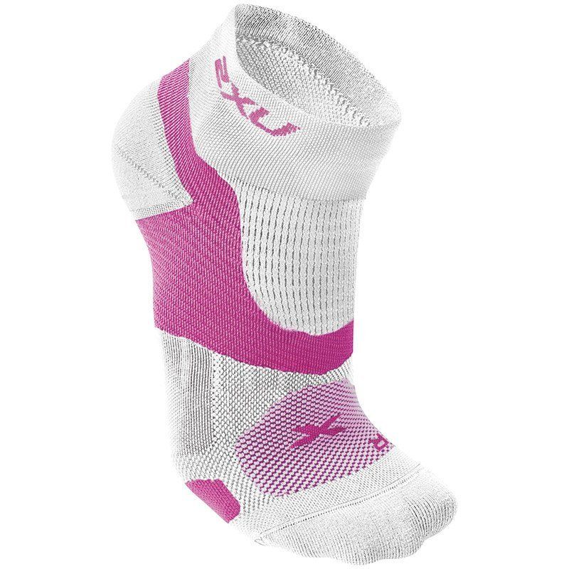 Женские носки для длинных дистанций Vectr 2XU WQ3528e (белый / розовый)
