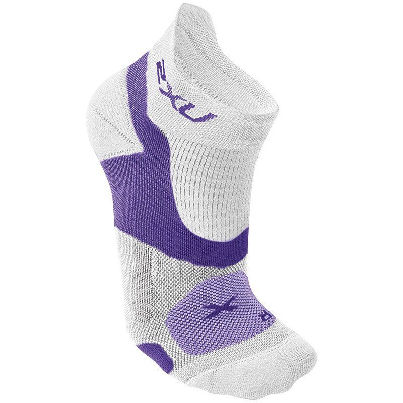Женские гоночные носки Vectr 2XU WQ3529e (белый / фиолетовый)