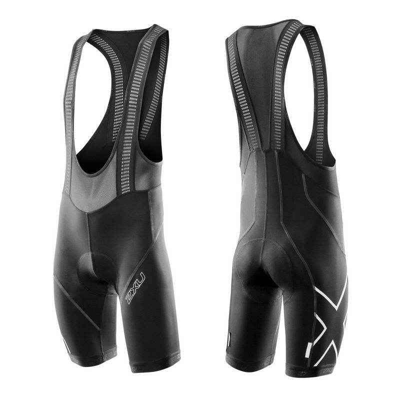 Мужские компрессионные шорты для велоспорта с лямками 2XU MC2742b (чёрный / чёрный)