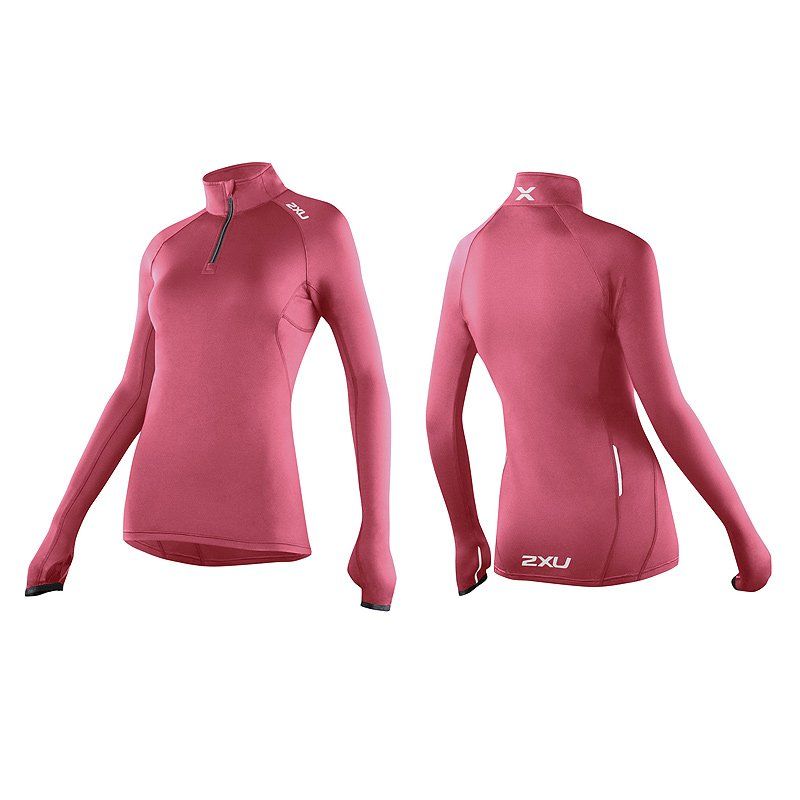 Женская термо-футболка с длинным рукавом G:2 2XU WR3001a (коралово-розовый / тёмно-серый)