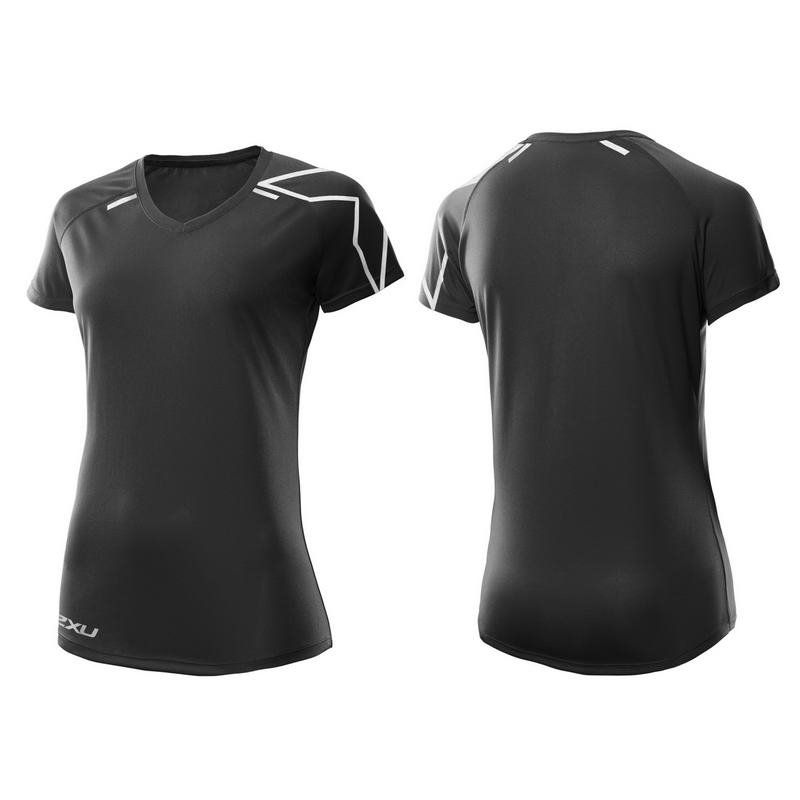 Женская футболка для бега 2XU WR3169a (чёрный / чёрный)