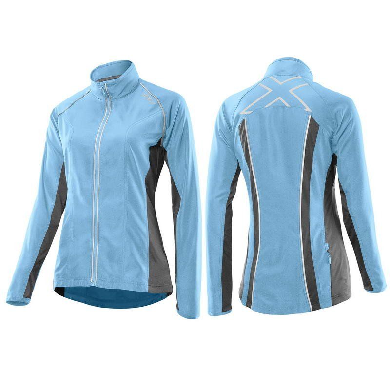 Женская спортивная куртка для бега 2XU WR3193a (голубой / серый)