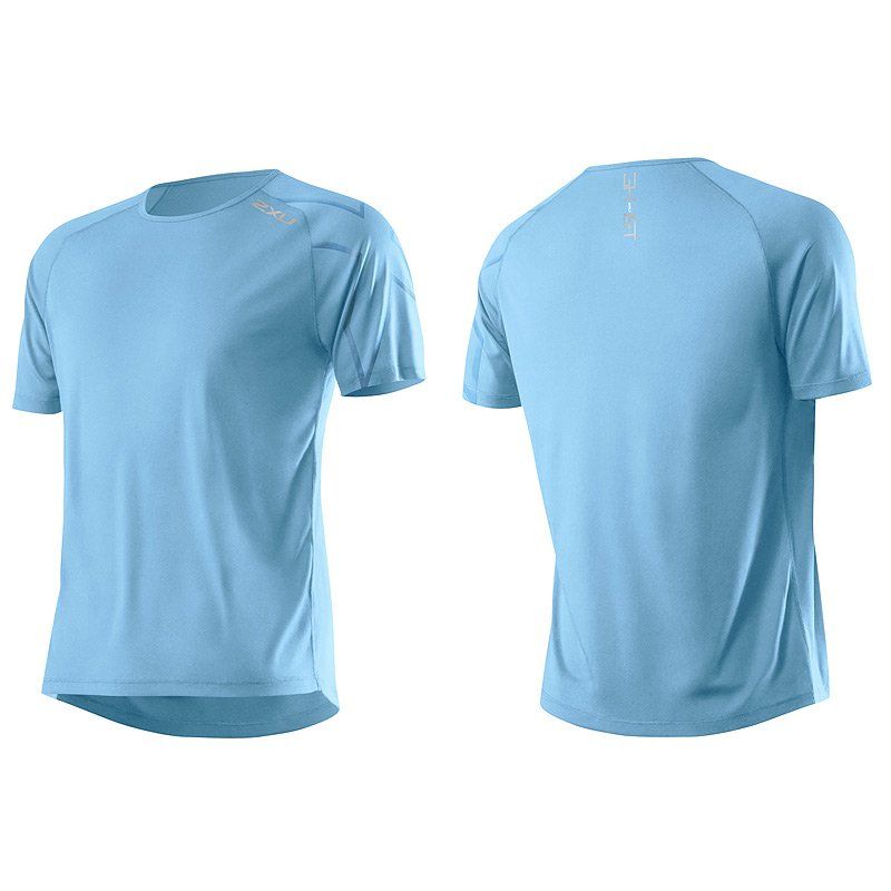Мужская футболка для бега 2XU MR3134a (голубой / голубой)