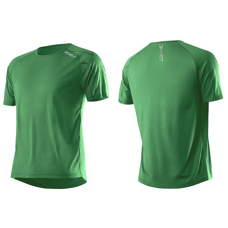 Мужская футболка для бега 2XU MR3134a (зелёный / зелёный)
