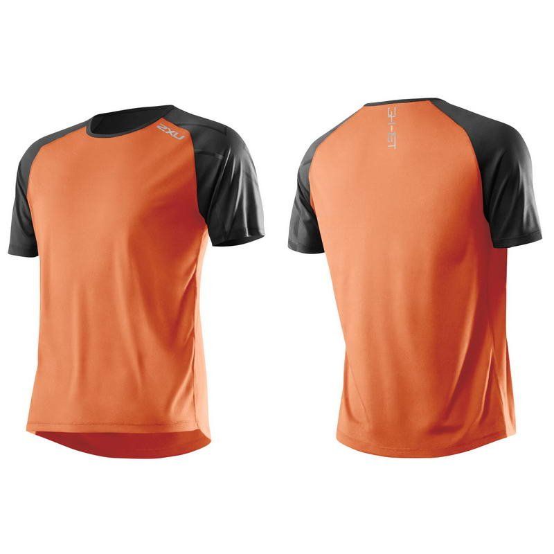 Мужская футболка для бега 2XU MR3134a (оранжевый / чёрный)