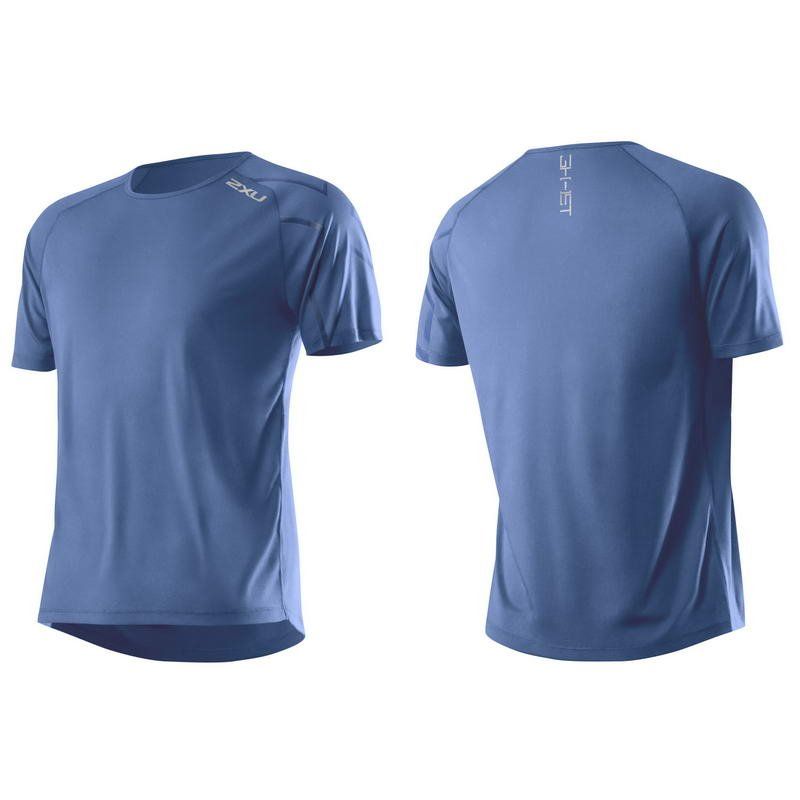 Мужская футболка для бега 2XU MR3134a (небесно-синий / небесно-синий)
