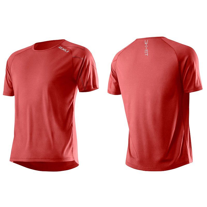 Мужская футболка для бега 2XU MR3134a (красный / красный)