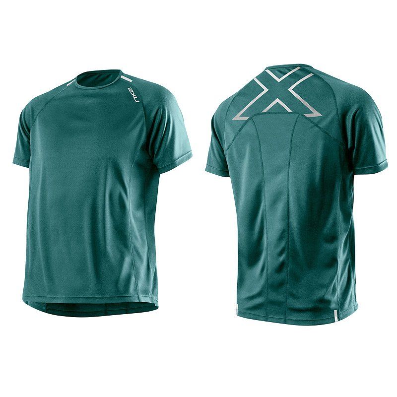 Мужская футболка для бега 2XU MR3137a (лазурный / лазурный)