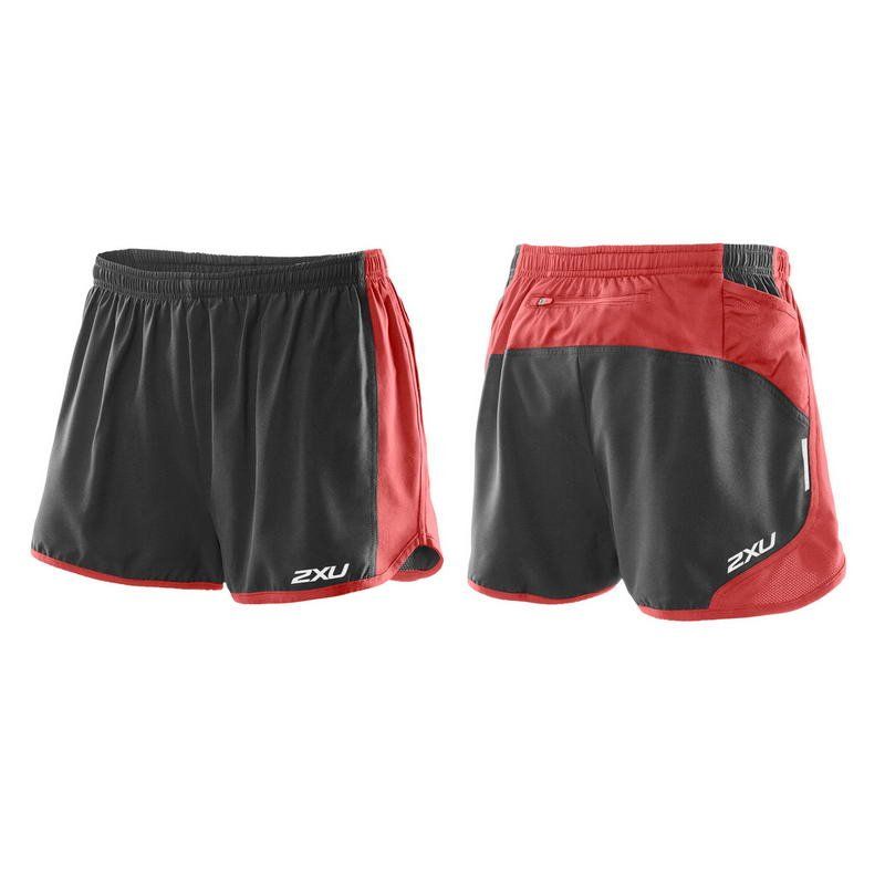 Мужские шорты для бега 2XU MR3139b (чёрный / красный)