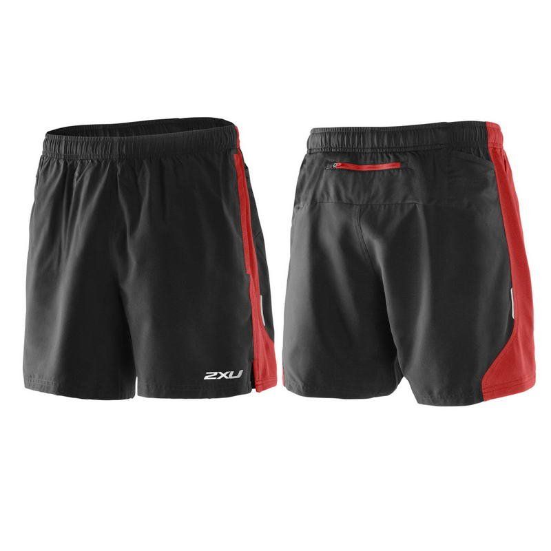 Мужские шорты для бега 2XU MR3140b (чёрный / красный)