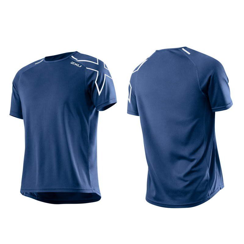 Мужская футболка для бега 2XU MR3141a (небесно-синий / небесно-синий)