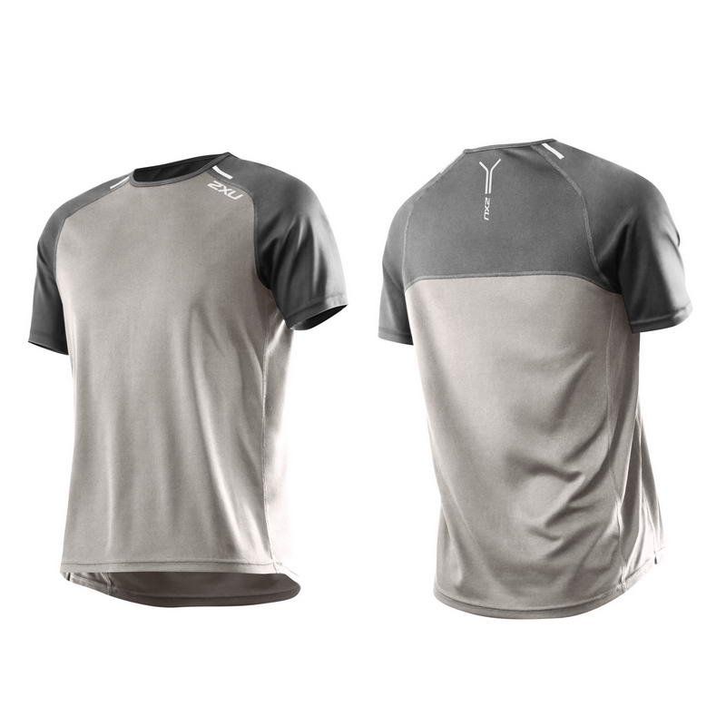 Мужская футболка для бега 2XU MR3143a (серый / серый)