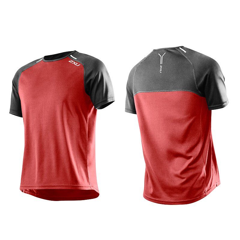 Мужская футболка для бега 2XU MR3143a (красный / чёрный)