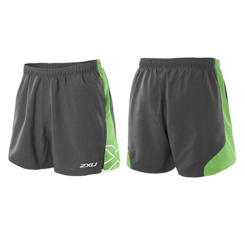 Мужские шорты для бега 2XU MR3146b (серый / зелёный)