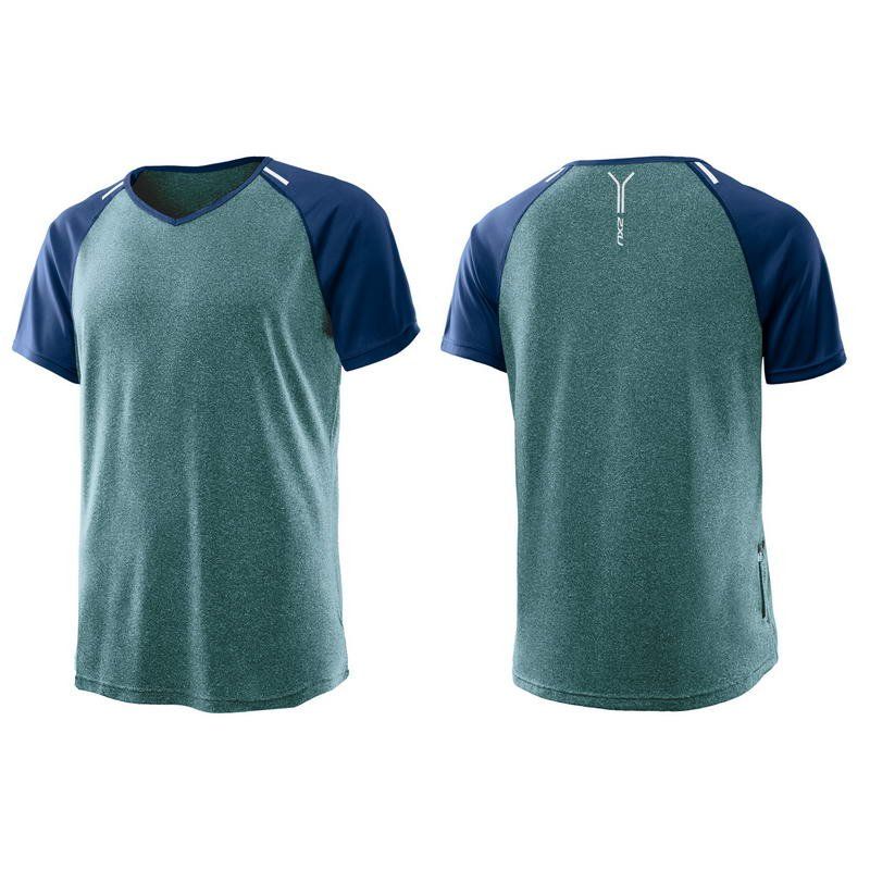 Мужская футболка для бега 2XU MR3148a (лазурный / небесно-синий)