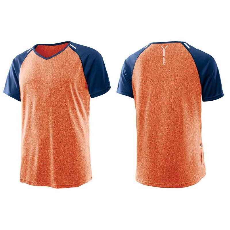 Мужская футболка для бега 2XU MR3148a (оранжевый марле / синий)