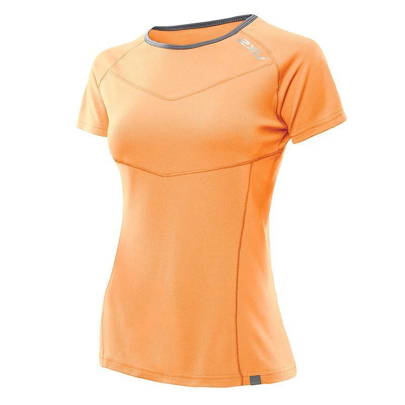 Женская футболка 2XU WR2527a (неоново-оранжевый / тёмно-серый)