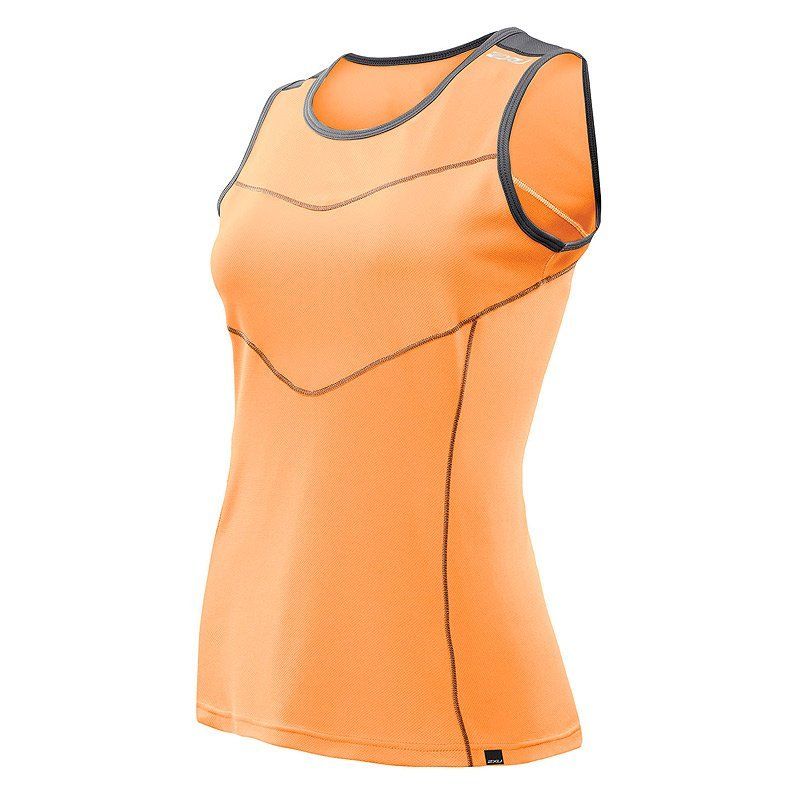 Женская футболка 2XU WR2528a (неоново-оранжевый / тёмно-серый)