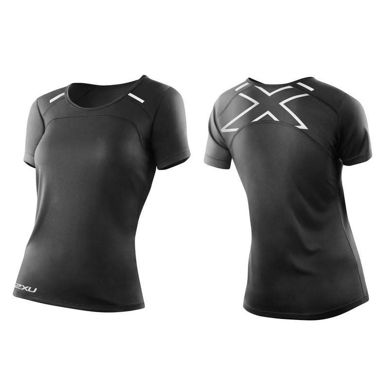Женская футболка для бега 2XU WR3164a (чёрный / чёрный)
