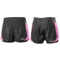 Женские компрессионные шорты для бега 2XU WR3167b (чёрный / розовый)