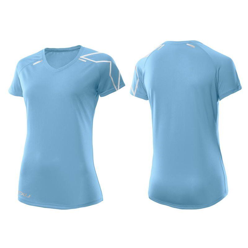 Женская футболка для бега 2XU WR3169a (голубой / голубой)