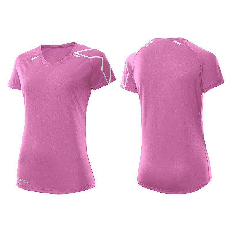 Женская футболка для бега 2XU WR3169a (розовый / розовый)