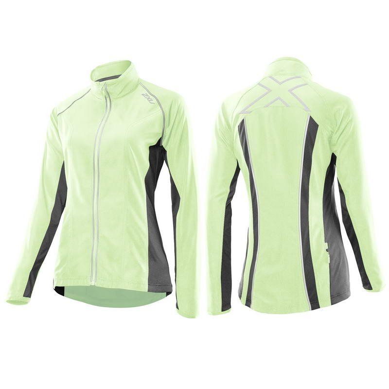 Женская спортивная куртка для бега 2XU WR3193a (дынный / серый)