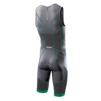Мужской компрессионный костюм для триатлона 2XU MT2687d (тёмно-серый / неоново-зелёный)
