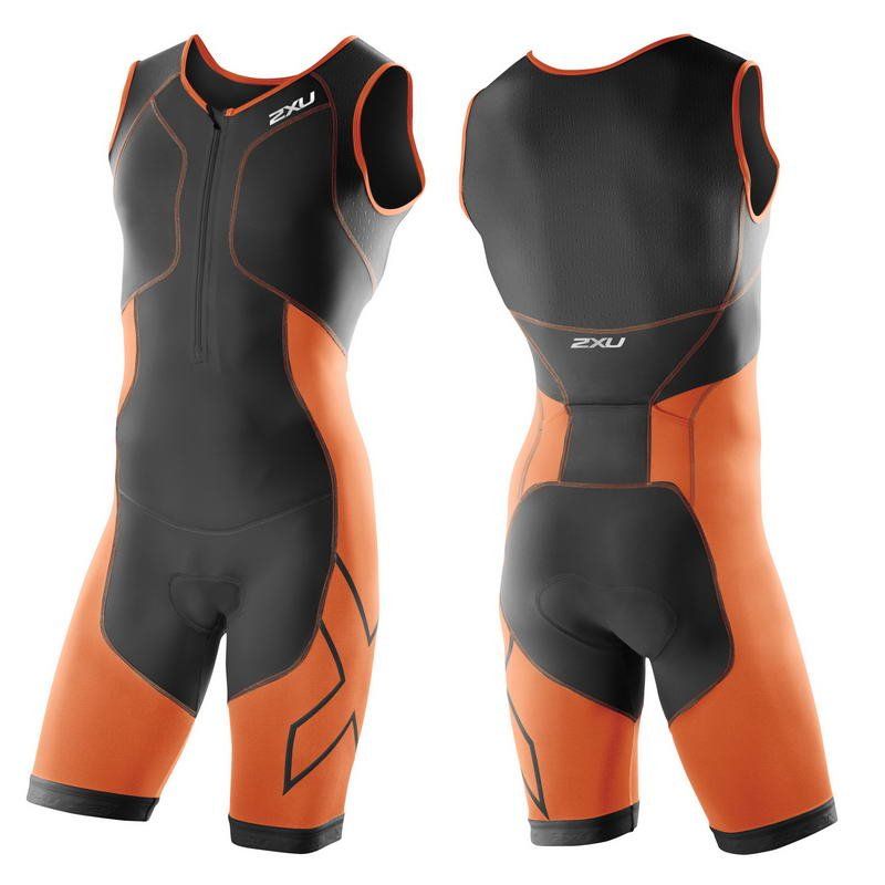 Мужской компрессионный костюм для триатлона 2XU MT3099d (чёрный / оранжевый)