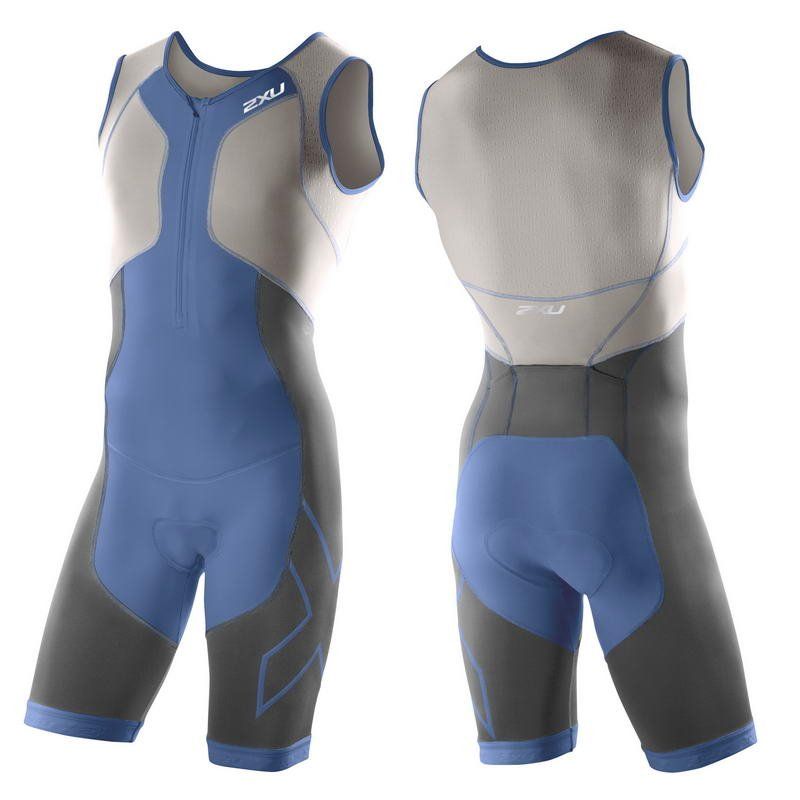 Мужской компрессионный костюм для триатлона 2XU MT3099d (серый / голубой)