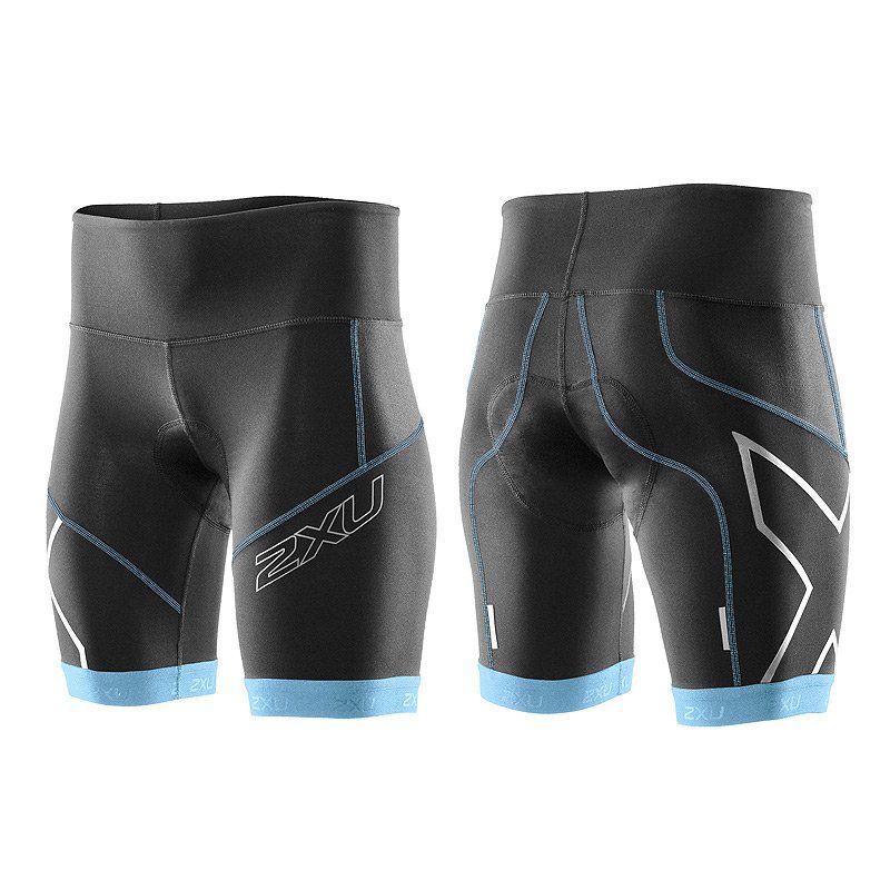 Женские компрессионные шорты для велоспорта 2XU WC2744b (чёрный / голубой)