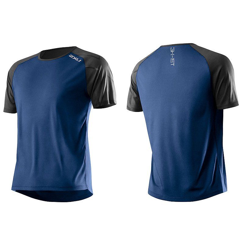 Мужская футболка для бега 2XU MR3134a (синий / чёрный)