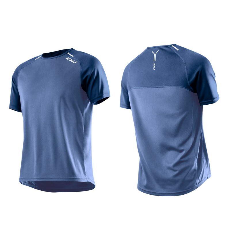 Мужская футболка для бега 2XU MR3143a (голубой / голубой)