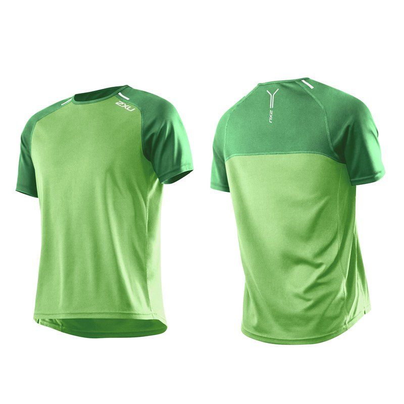 Мужская футболка для бега 2XU MR3143a (зелёный / зелёный)