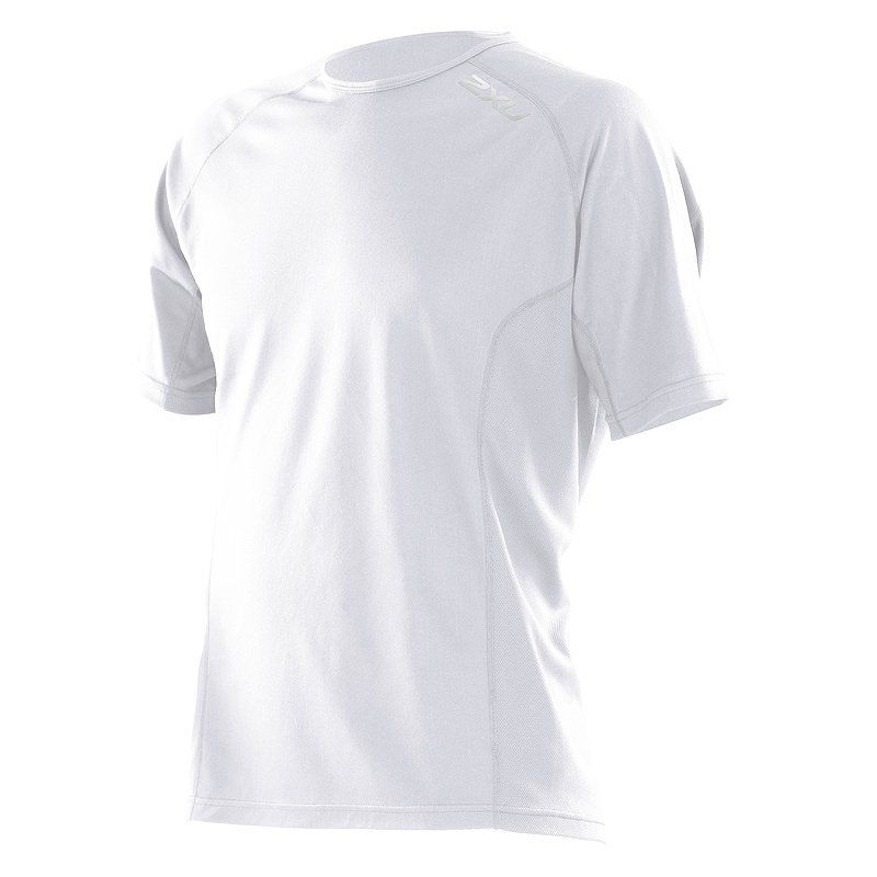 Мужская футболка с короткими рукавами 2XU MR2311a (белый / белый)