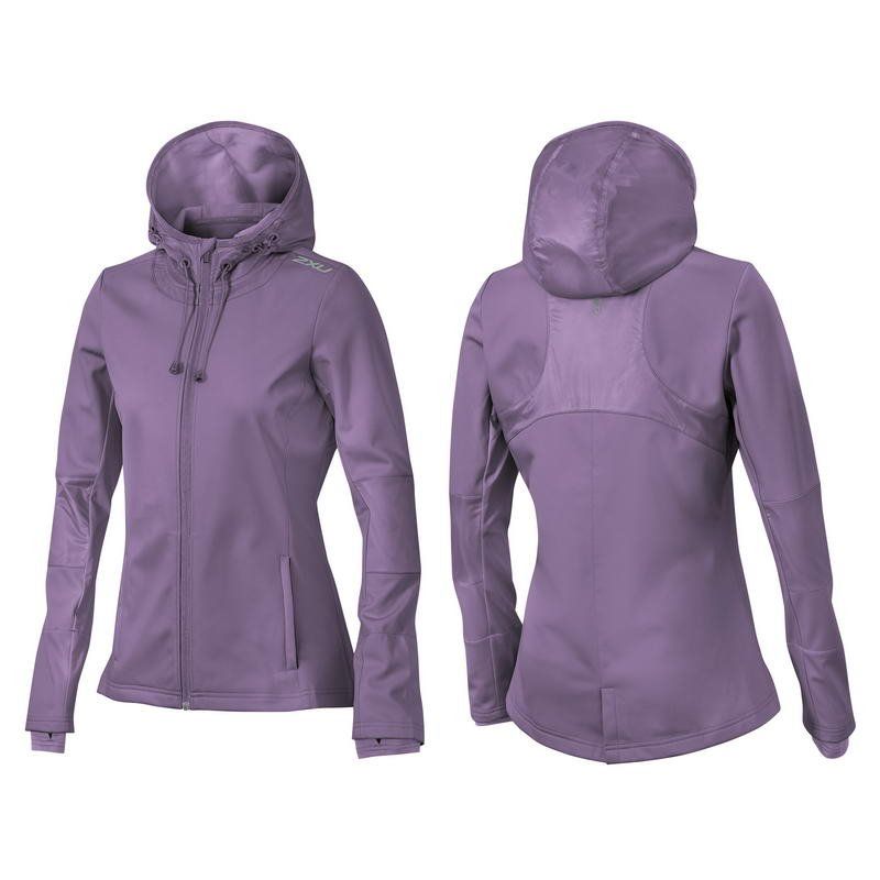 Женская спортивная куртка для бега с капюшоном 2XU WR3481a (лиловый / лиловый)