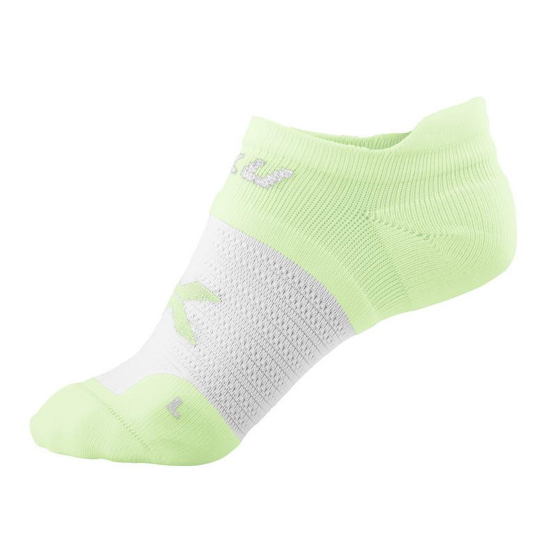 Женские невидимые носки 2XU WQ2406e (белый / дынный)