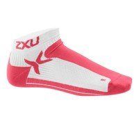 Женские низкие спортивные носки 2XU WQ1904e (белый / розовый)