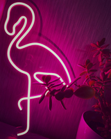 Неоновая LED вывеска NeonSignDecor Фламинго 43х21 см + диммер для регулировки яркости в ПОДАРОК!