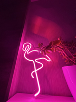 Неоновая LED вывеска NeonSignDecor Фламинго 107х58 см + диммер для регулировки яркости в ПОДАРОК!