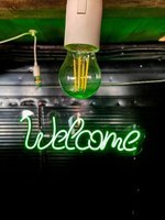 Неоновая LED вывеска NeonSignDecor Welcome + диммер для регулировки яркости в ПОДАРОК!