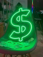 Неоновая LED вывеска NeonSignDecor Доллар 40х20 см + диммер для регулировки яркости в ПОДАРОК!