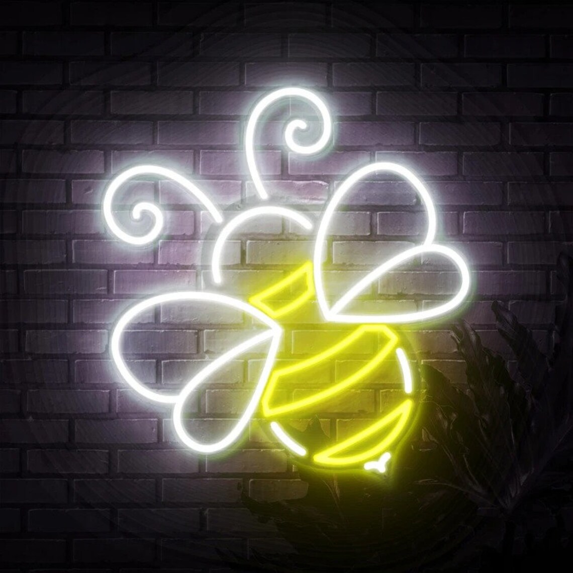 Неоновая LED вывеска NeonSignDecor Пчела 30x48 см + диммер для регулировки яркости в ПОДАРОК!