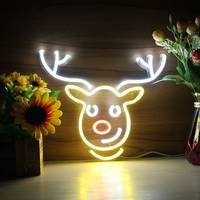 Неоновая LED вывеска NeonSignDecor Рождественский Олень 30x25 см + диммер в ПОДАРОК!