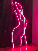 Неонова LED вивіска NeonSignDecor Вигляд дівчини переду 71х36 см + димер 